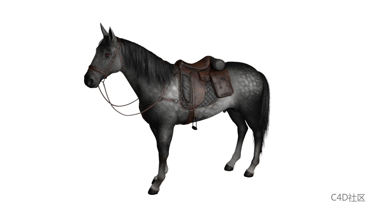 六匹不同颜色高精度的马