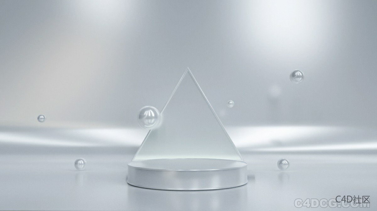 C4D电商场景-银色梦幻风格海报场景