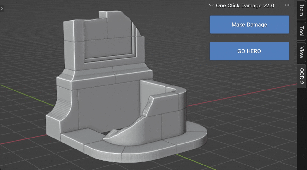 One Click Damage v2.3.0 Fro Blender 模型破旧损坏生成插件
