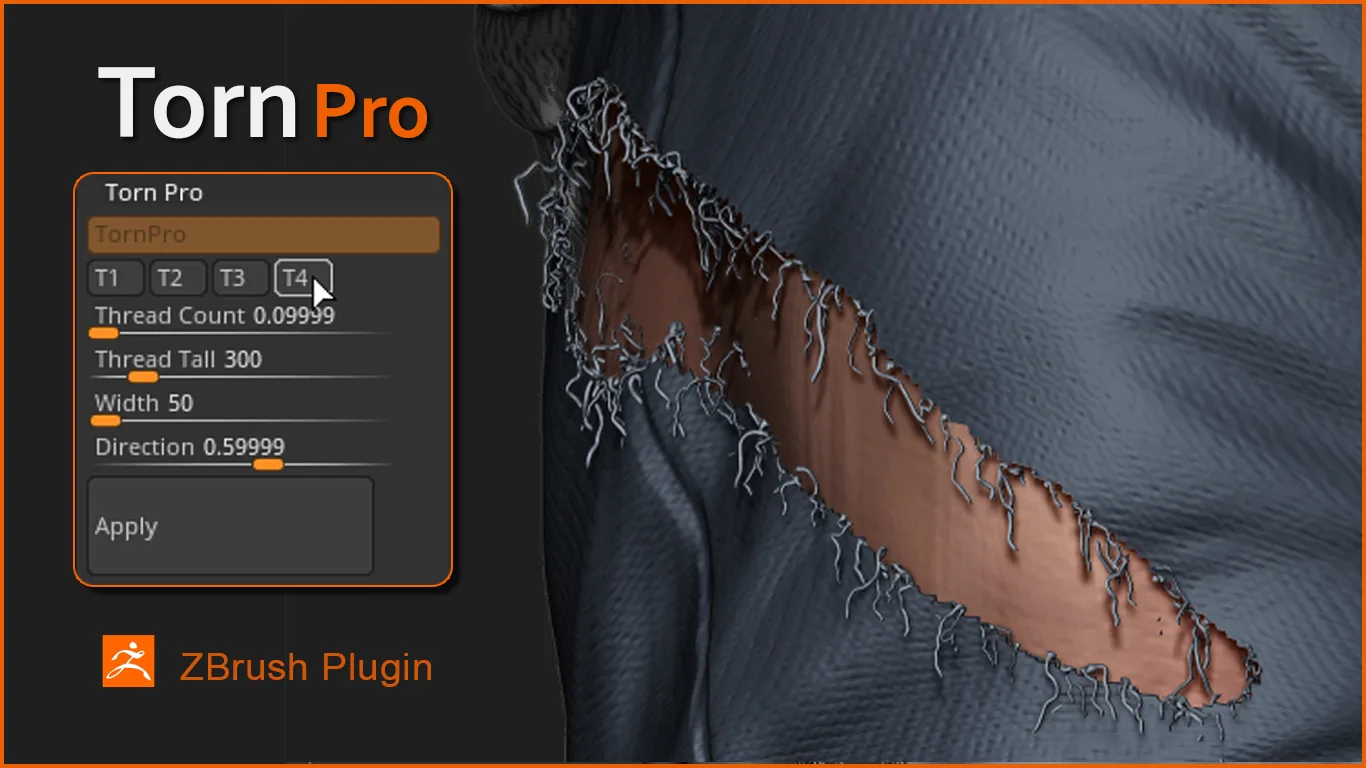 Torn Pro Fro ZBrush 布料须边插件
