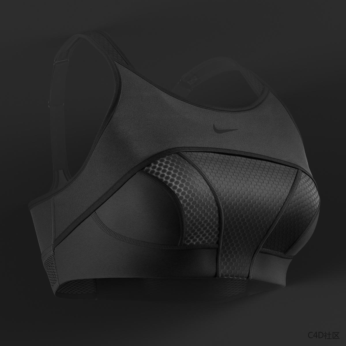 耐克UltraBreathe运动文胸的超高分辨率资源创造-3D动态作品