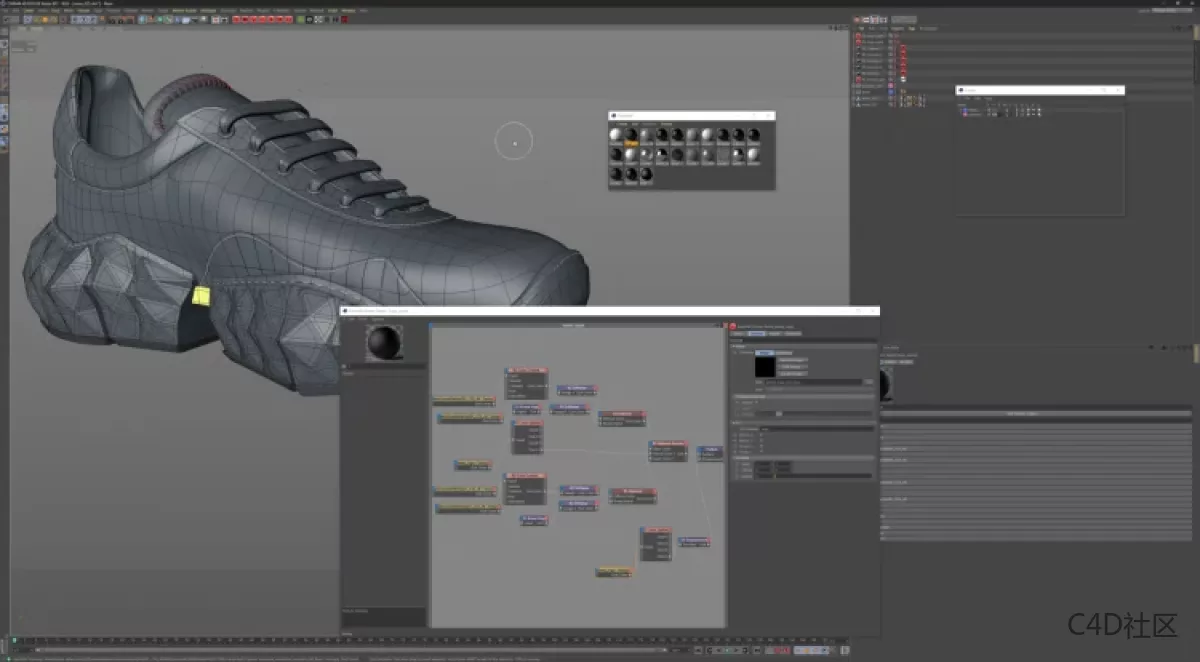 一部关于奢侈品牌发布的第一款运动鞋C4D动画