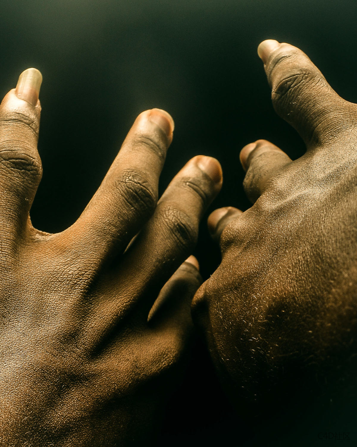 光影下的手-极具张力