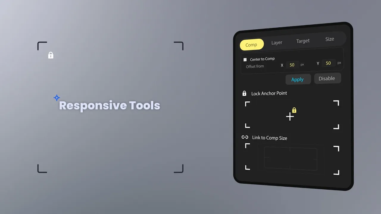 Responsive Tools v1.0 fro After Effects 响应式文字标题布局脚本