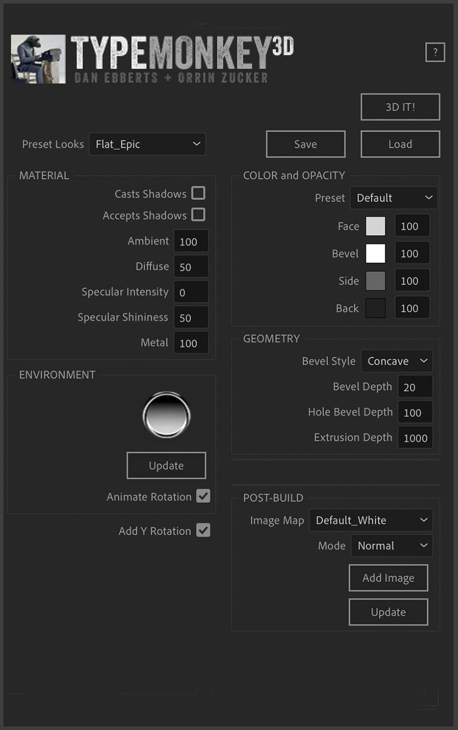 TypeMonkey3D v1.00 fro After Effects 三维立体文字运动排版插件