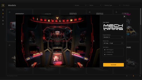 科幻战争机甲飞船 blender模型 Mech Wars
