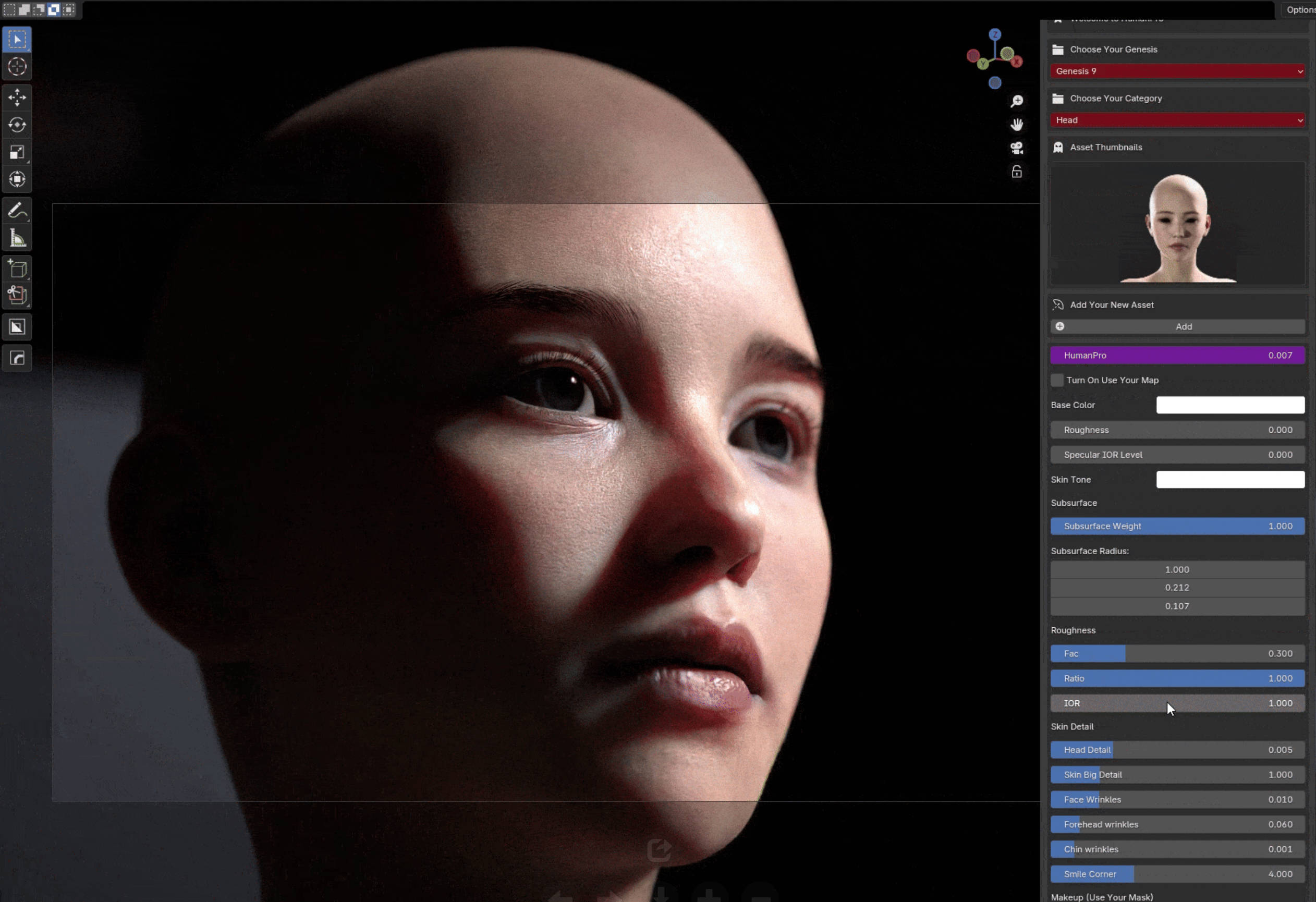 Human Pro 1.4 fro Blender 真实面部表情绑定插件