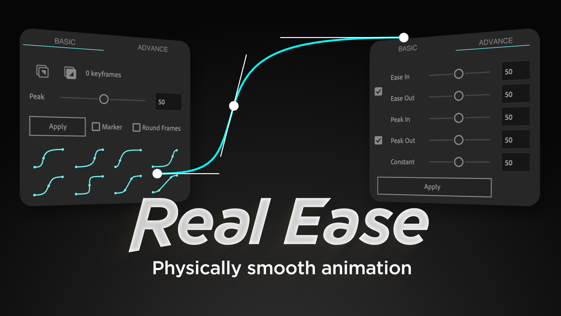 Real Ease V1.1 fro After Effects 关键帧缓入缓出脚本