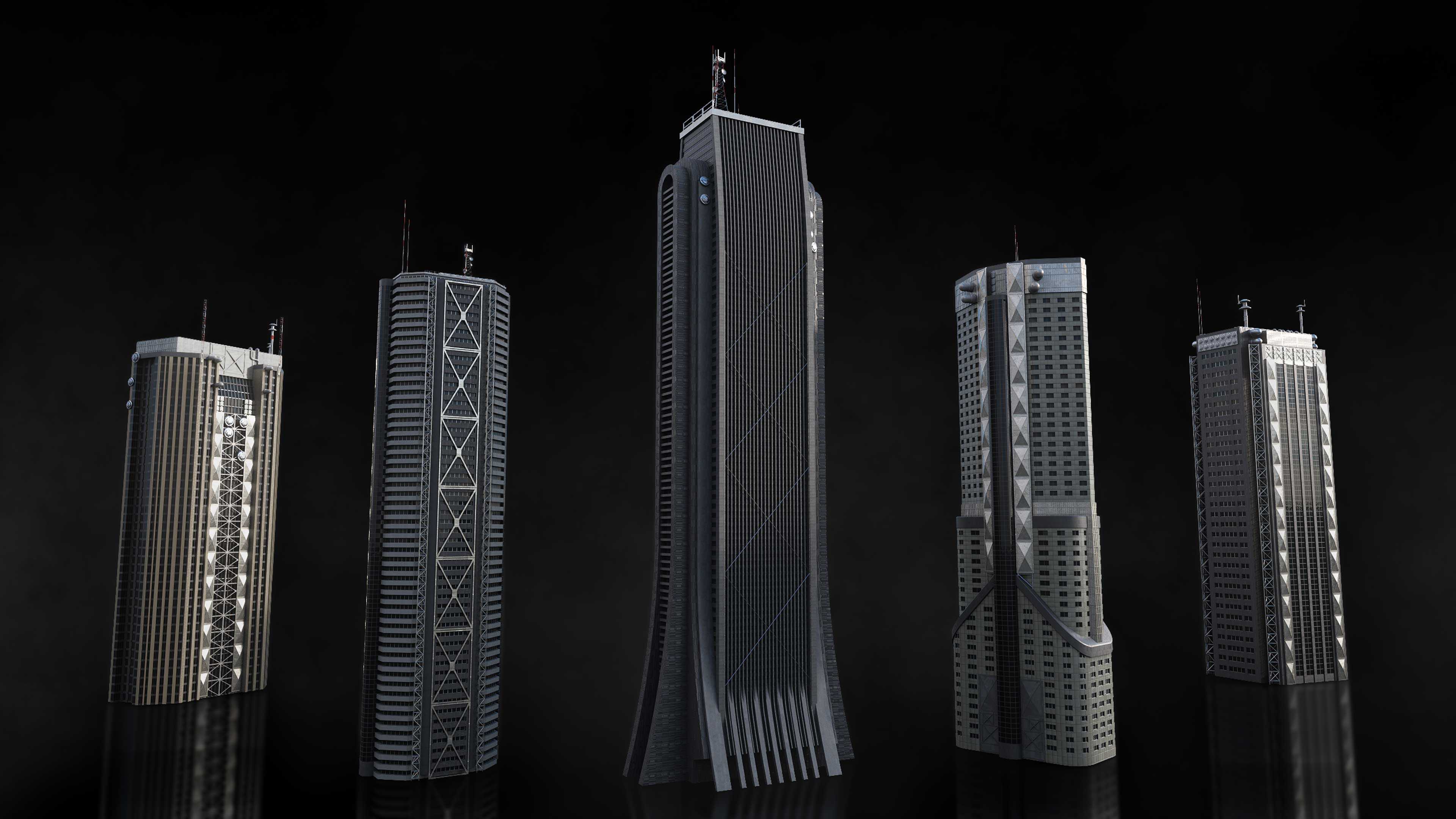 日本未来城市楼房建筑 blender模型 Neo Tokyo