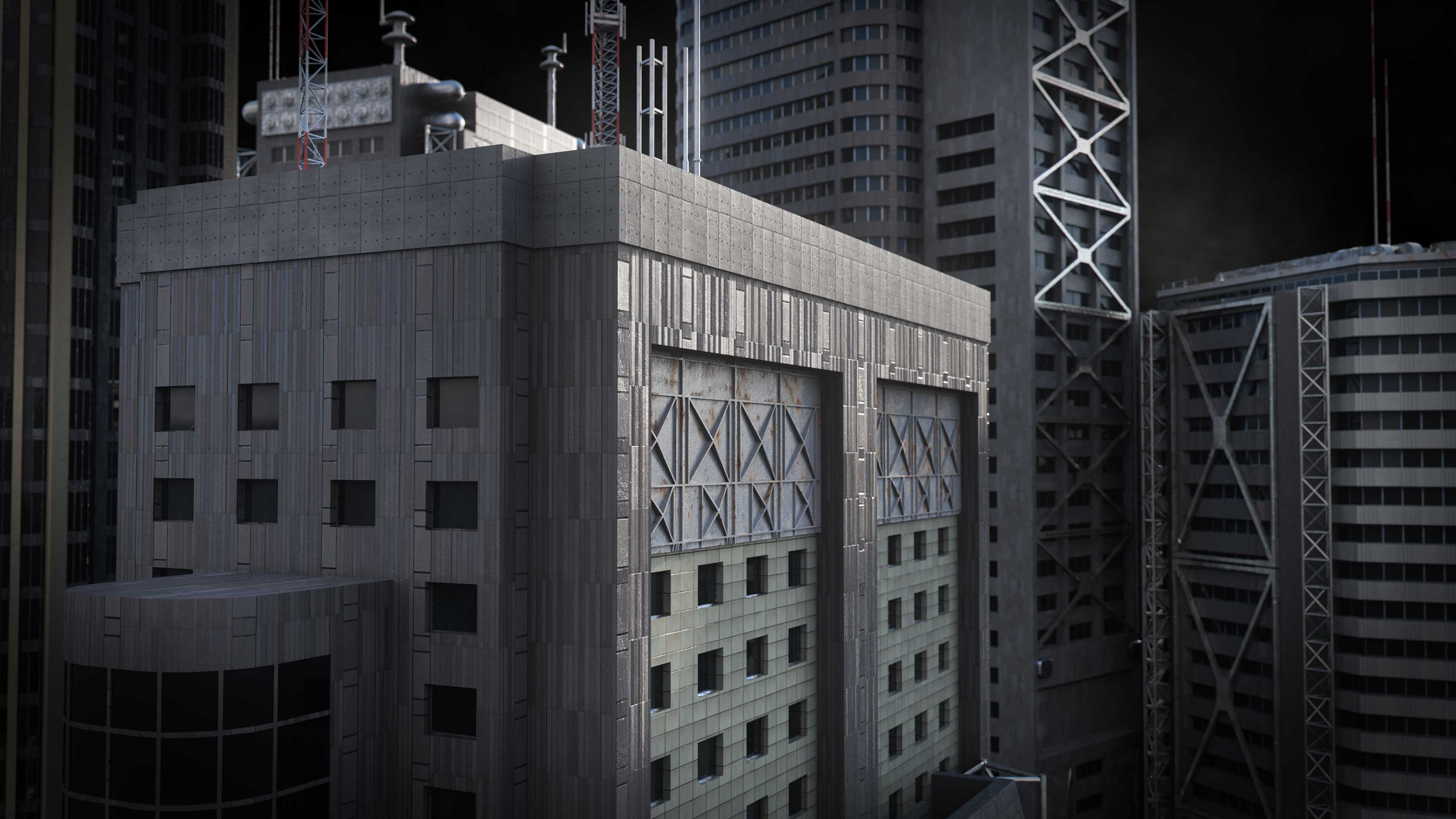 日本未来城市楼房建筑 blender模型 Neo Tokyo