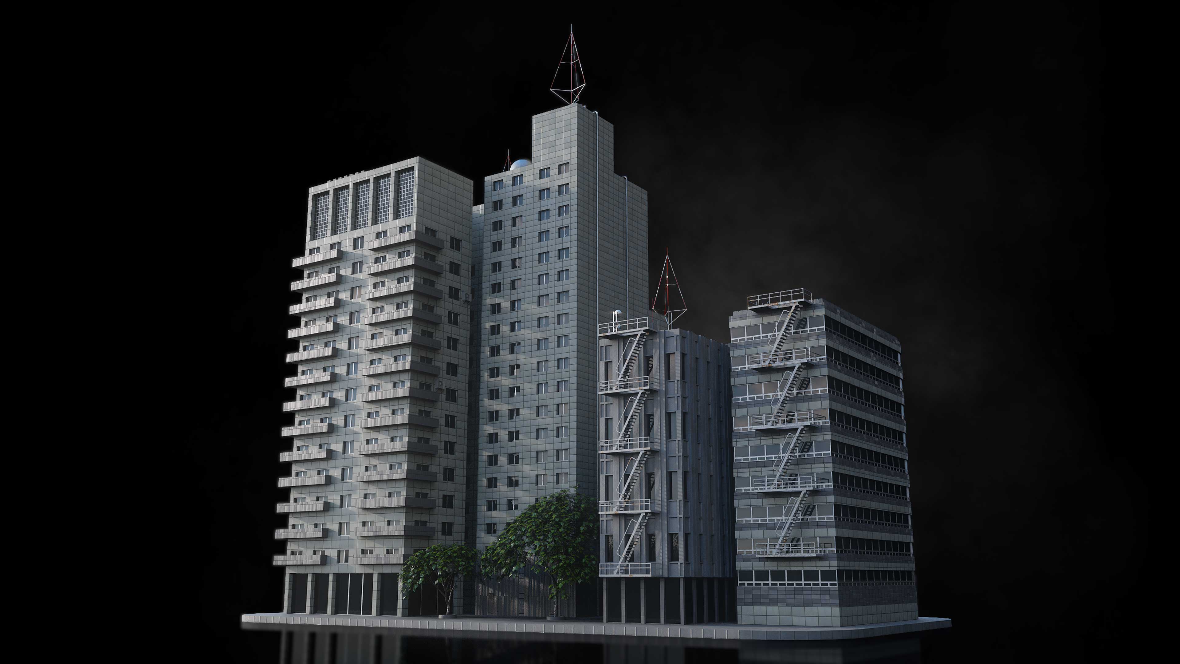 日本未来城市楼房建筑 blender模型 Neo Tokyo