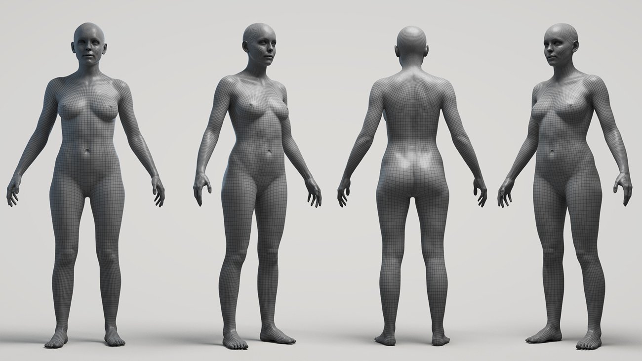 高精度男性和女性blender模型 Ultimate Textured Male And Female Base Mesh Bundle