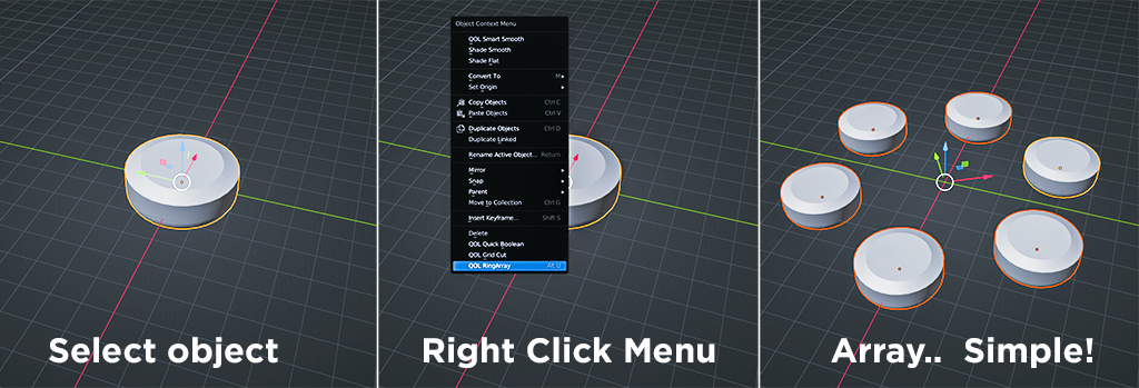 QOL Tools RingArray v1.0.5 fro Blender圆形阵列插件