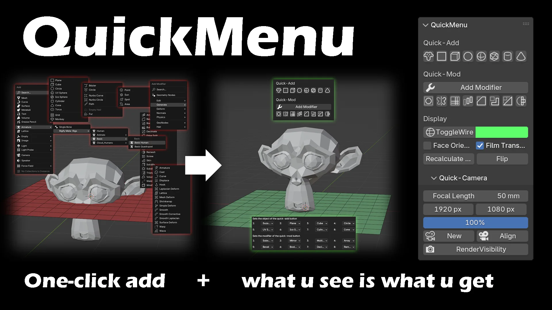Quick Menu V3.3.2 fro Blender实用功能菜单化插件
