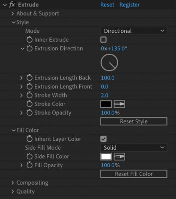 Extrude v1.0.0 Fro After Effects 文字图形挤出插件
