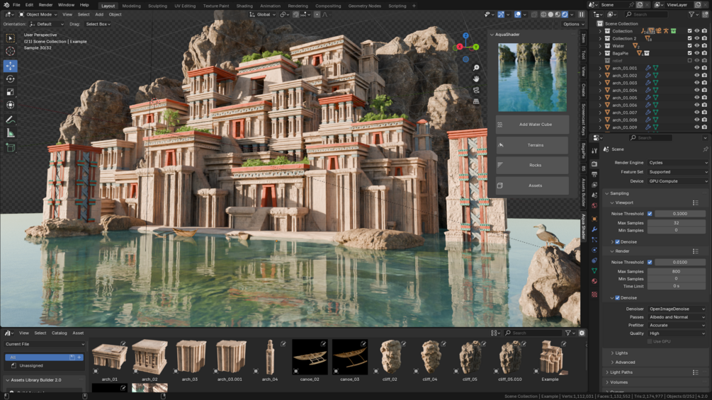Aqua Shader v1.2.0 Fro Blender 水面着色器插件