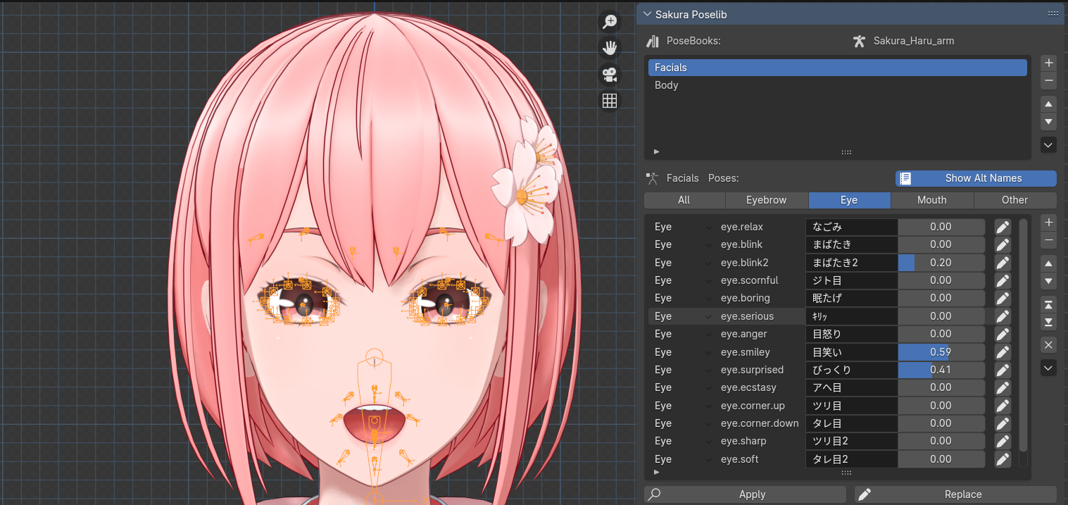 Sakura Poselib V1.2.8 fro Blender卡通角色姿势库插件