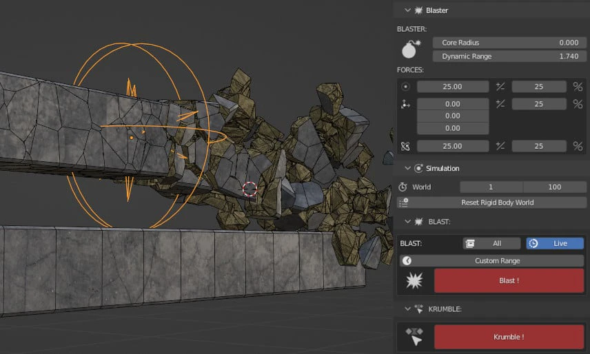 Kaboom V1.5.8 Fro Blender 爆炸破碎插件