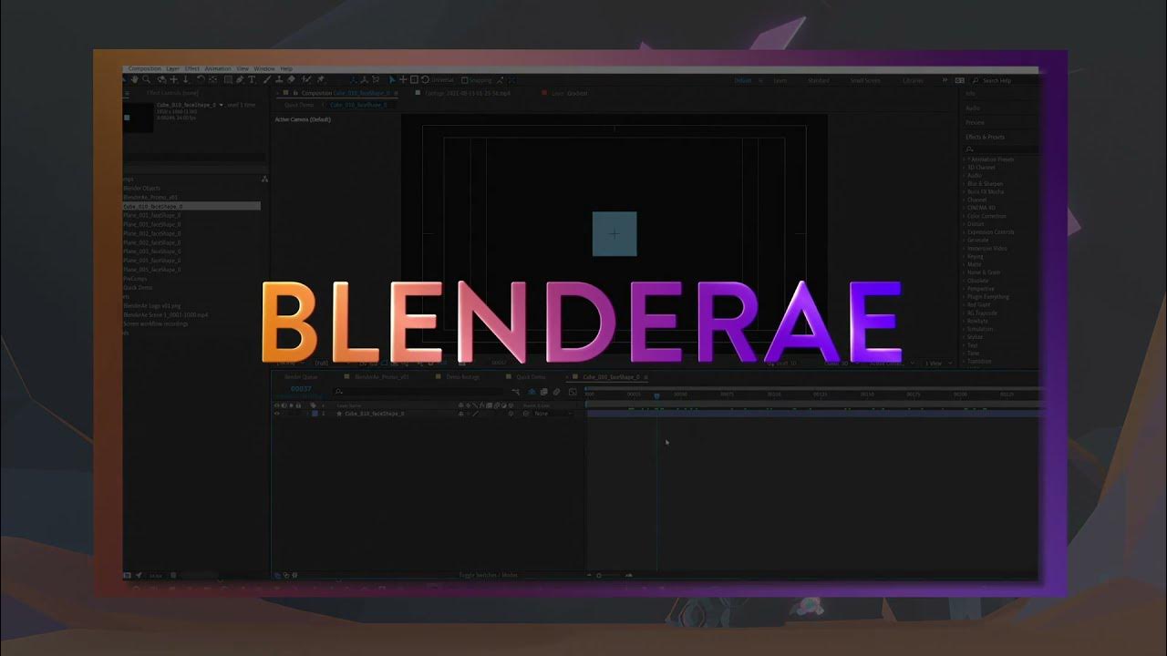BlenderAE v2.1.0 fro Blender/After Effects 导入桥接插件