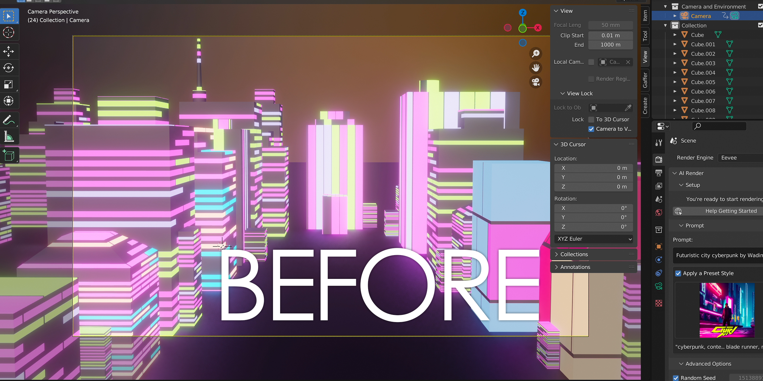 AI Render V1.1.0 fro Blender 智能渲染插件
