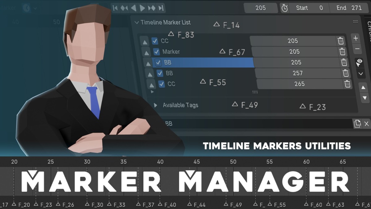 Marker Manager V1.0.0 fro Blender时间轴标记管理插件