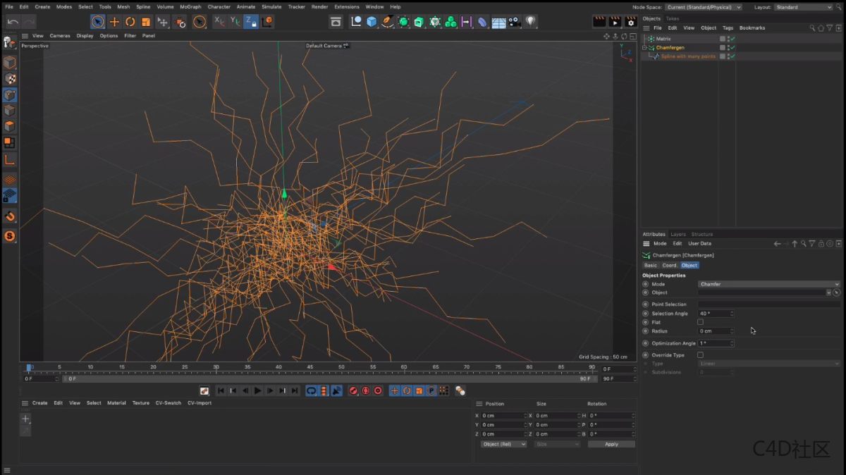 Chamfergen v0.4 fro Cinema 4D 程序样条倒角点优化插件汉化版