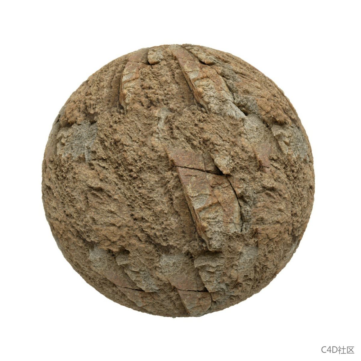 粗大的黄色岩石