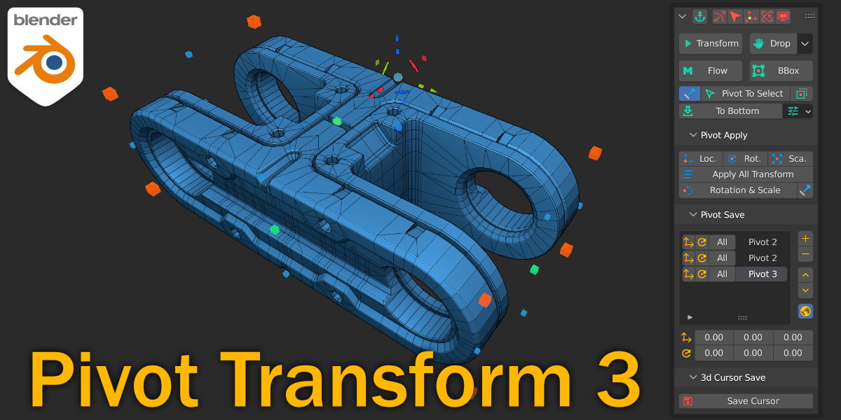 Pivot Transform V4.2.0 Fro Blender 模型轴心移动插件