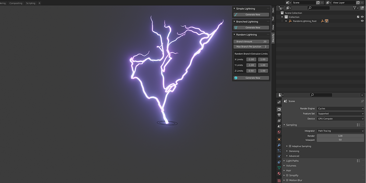 Electrify V4.0 Fro Blender 闪电生成插件