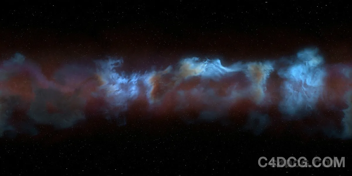 宇宙星云HDR贴图-星空蓝色的光