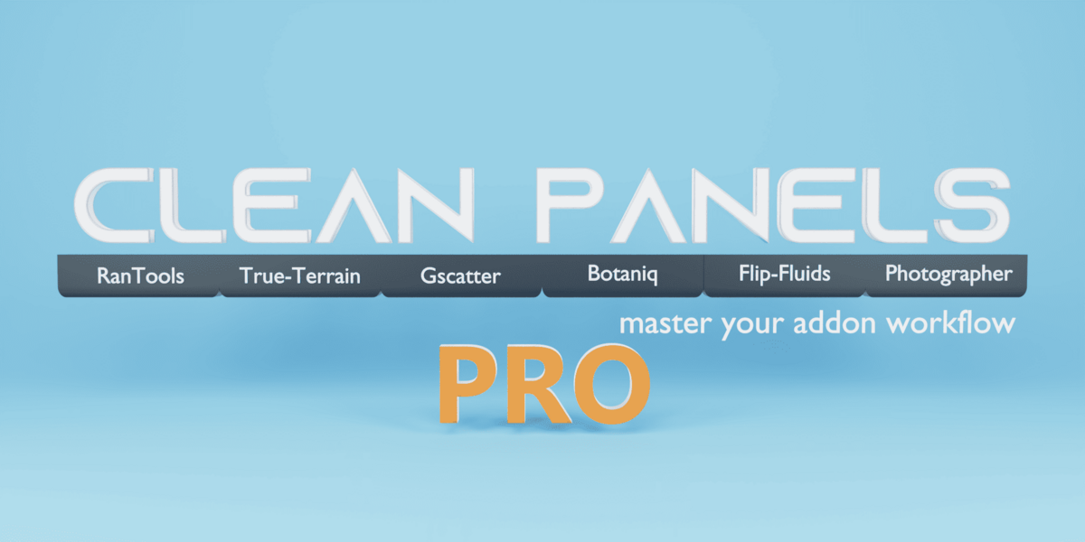 Clean Panels Pro V7.0.3 Fro Blender 延迟加载插件启动优化插件