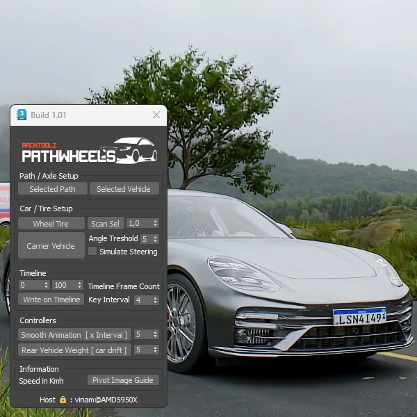 Archtoolz PathWheels 2024.1.041 Fro 3DS MAX车辆绑定插件