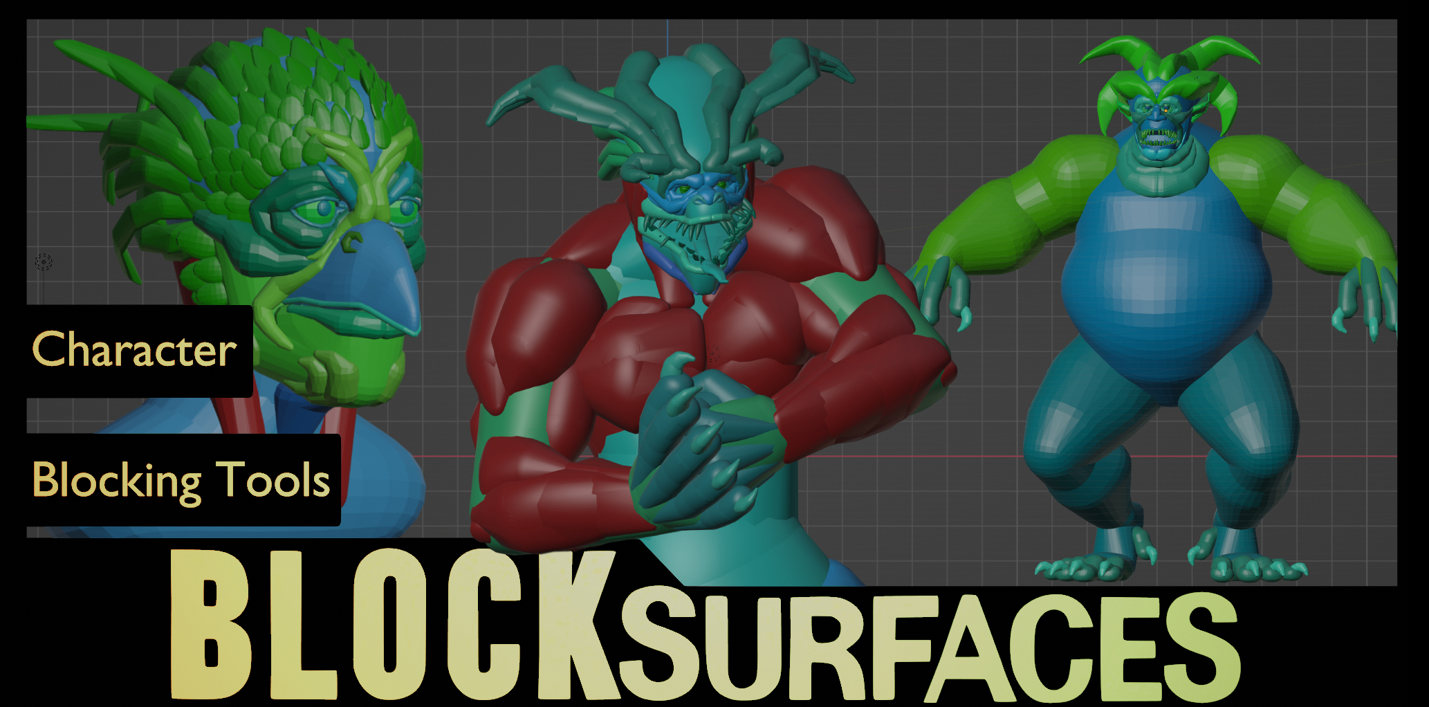 Blocksurfaces V1.0.270 for blender 角色模型创意造型塑形插件
