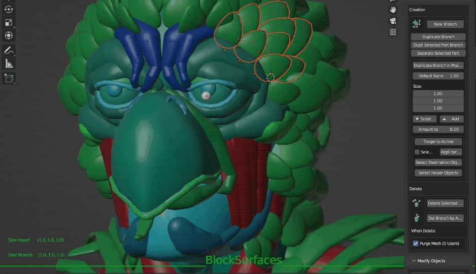 Blocksurfaces V1.0.270 for blender 角色模型创意造型塑形插件