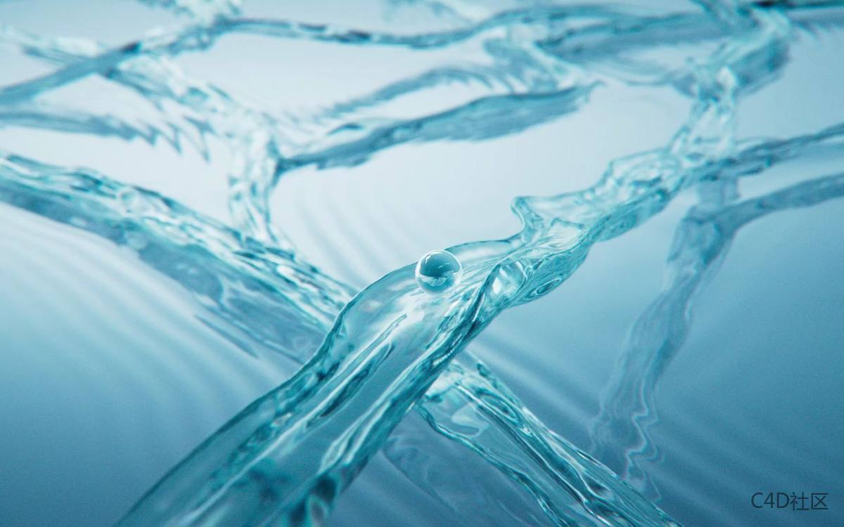 超级细腻的水流体动画品牌广告