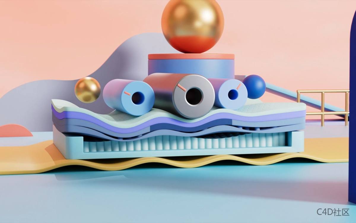 柔软有趣c4d动态产品广告宣传片