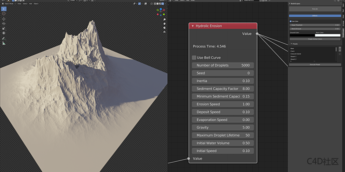 Nodescapes 0.7.2 Fro Blender 地形山脉生成插件破解版