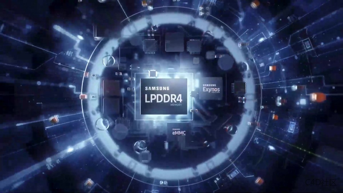 三星智能芯片类特效动画 出色的科技芯片灵感动态视频