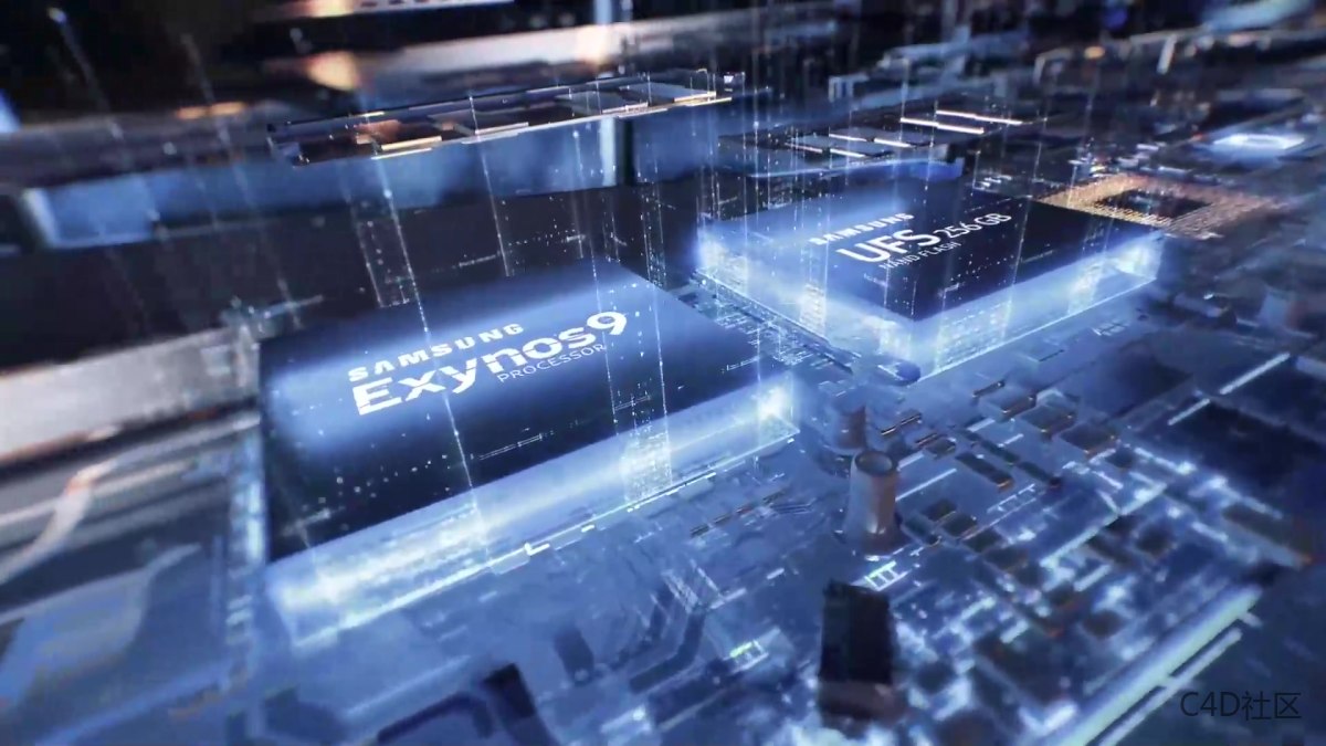 三星智能芯片类特效动画 出色的科技芯片灵感动态视频