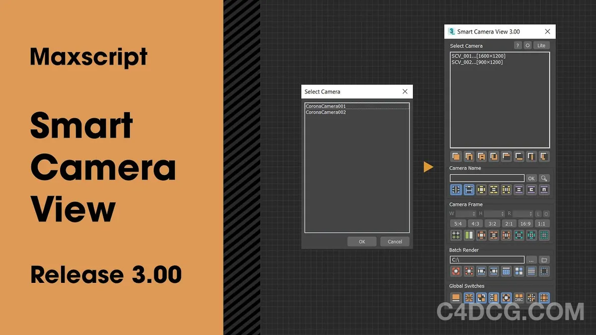 Smart Camera View v3.93 for 3ds Max Intelligent camera perspective plugin