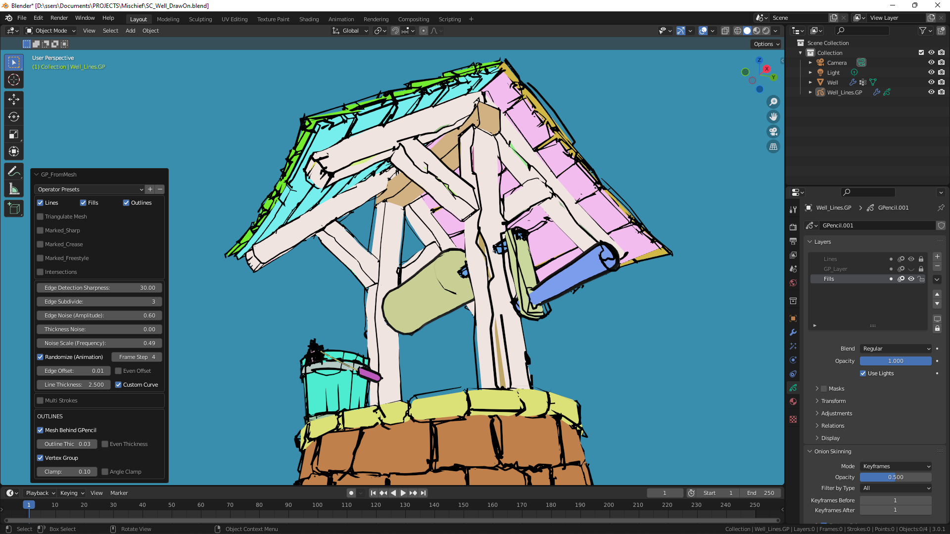 Grease Pencil From Mesh v2.6.0 fro Blender 卡通手绘滤镜预设