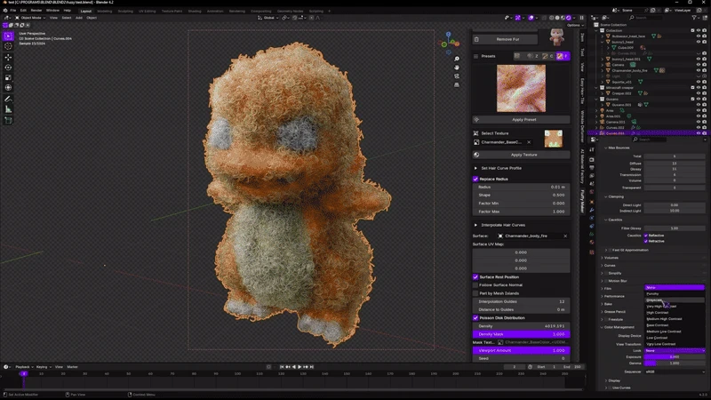 Fluffy Maker v1.0.0 fro Blender 毛绒毛发生成器插件