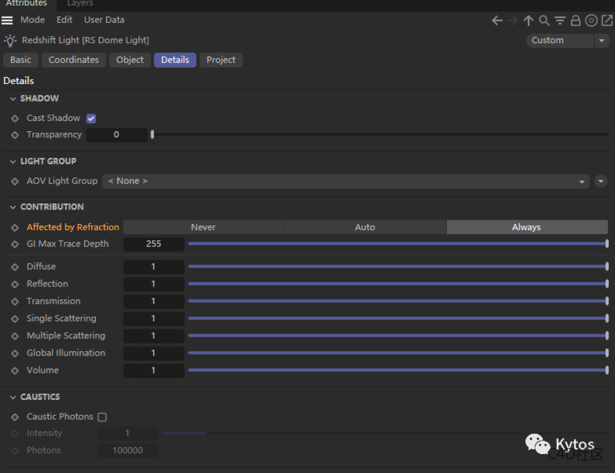 Readshift 渲染设置 Advanced Globals