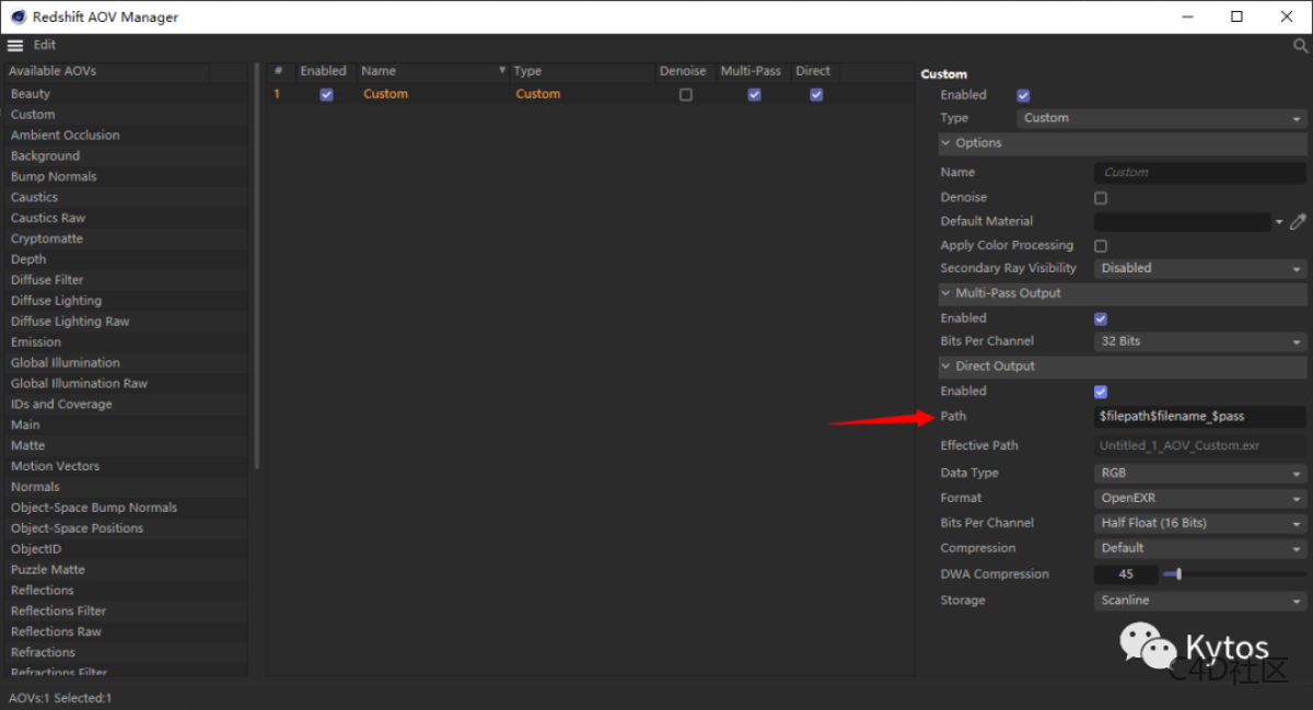 Redshift 渲染设置 AOV 011