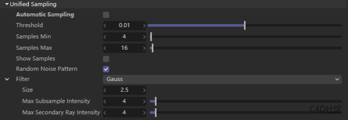 渲染设置 Adcanced Sampling