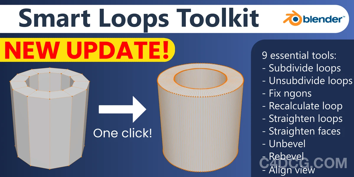 Smart Loops Toolkit V1.1.0 Fro Blender 建模布线优化插件