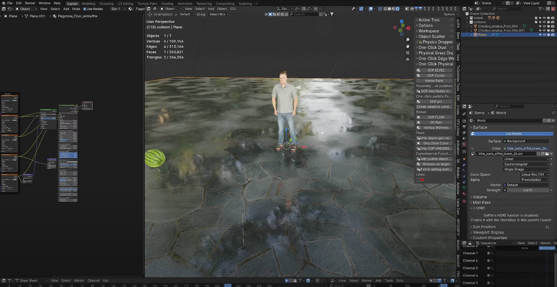 Physical Puddles Pro V4.2 Fro Blender 地面水坑水渍插件