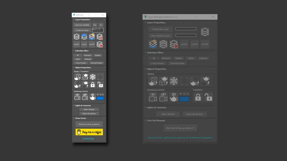 Archviztools Layer Manager v2.0 For 3DS MAX 图层管理编辑插件
