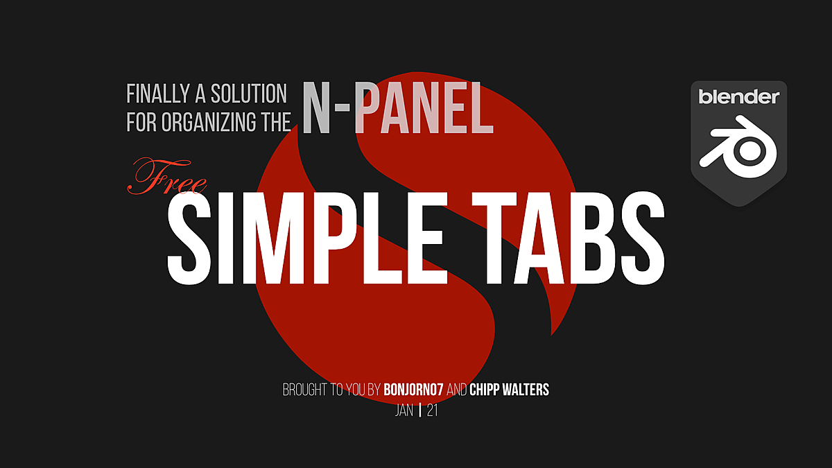 Simple Tabs v1.2.4 for blender 标签管理重命名插件