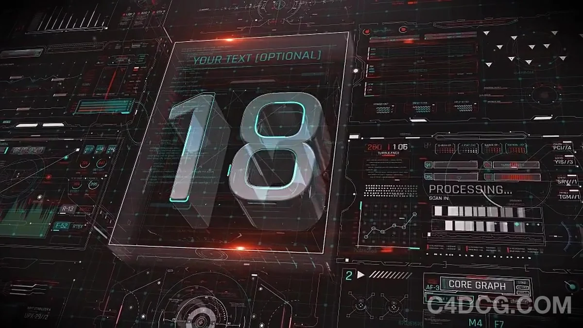 科技感赛博朋克视频直播倒计时动画